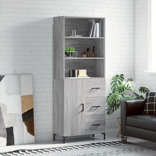 vidaXL Visoka komoda siva sonome 69 5x34x180 cm od konstruiranog drva Cijene