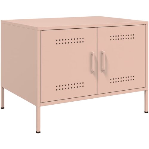 VidaXL Klubska mizica roza 68x50x50,5 cm valjano jeklo Slike