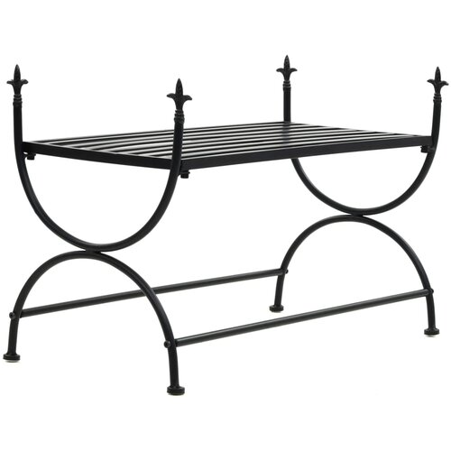 VidaXL Klupa u starinskom stilu metalna 83 x 42 x 55 cm crna Slike