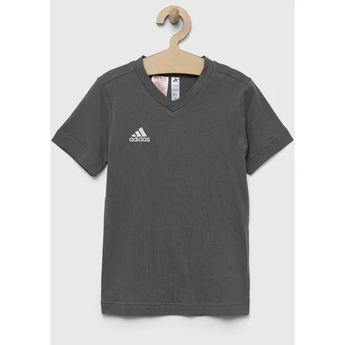 Adidas Dječja pamučna majica kratkih rukava ENT22 TEE Y boja: siva, s aplikacijom