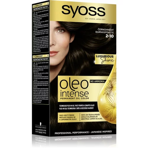 Syoss Oleo Intense Permanent Oil Color trajna oljna barva za lase brez amonijaka 50 ml odtenek 2-10 Black Brown