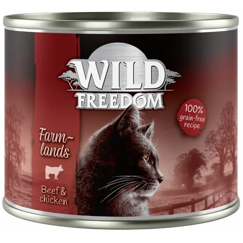 Wild Freedom 5 + 1 gratis! Adult 6 x 200 g - Farmlands - govedina i piletina