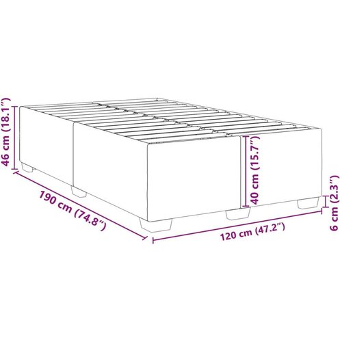VidaXL Okvir kreveta tamnosivi 120 x 190 cm bar&amp;scaron;unasti Slike