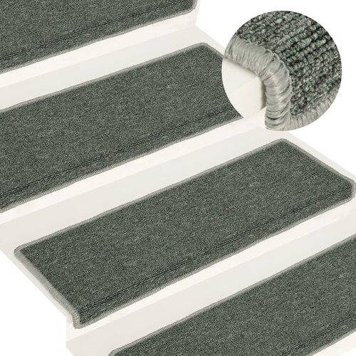 VidaXL Tepisi za stepenice 15 kom 65 x 25 cm zeleni Slike