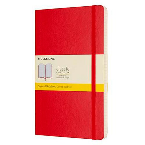 Moleskine Beležnica LG mehke platnice, škrlatno rdeča – karo Cene