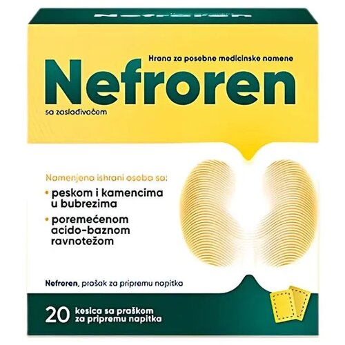 Nefroren Dodatak ishrani za normalan rad bubrega i jetre, 20 kesica Slike