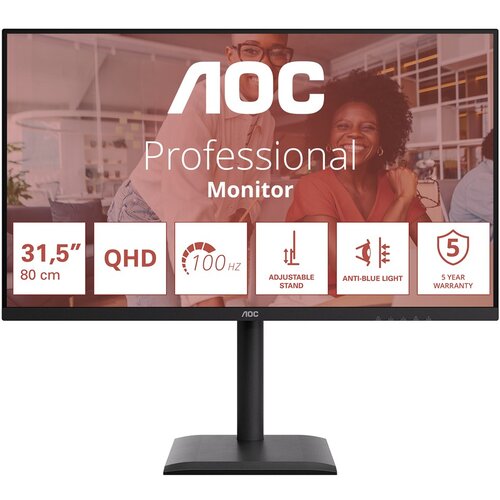 AOC E4 Q32E4U computer monitor 80 cm (31.5) 2560 x 1440 pixels Quad HD LED Black Slike