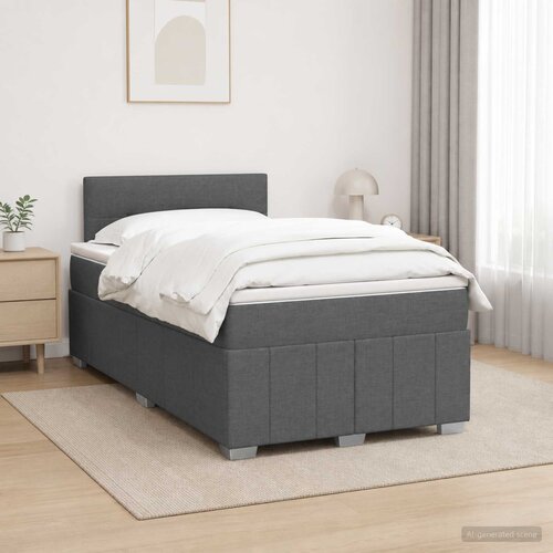  Boxspring krevet s madracem Tamnosiva 120 x 190 cm Tkanina Cijene