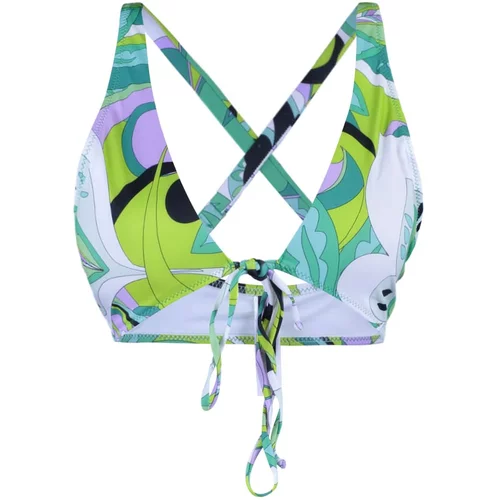 Trendyol green floral print halterneck bikini top