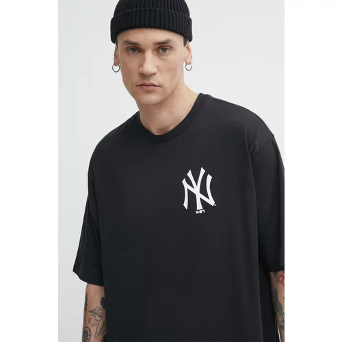 New Era Pamučna majica za muškarce, boja: crna, s tiskom, NEW YORK YANKEES