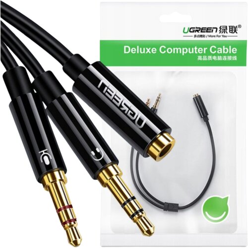 Ugreen AVDIO SPLITTER KABEL MINI JACK 35 MM ZA SLU&amp;Scaron;ALKE MIKROFON ČRN, (5000347142) Slike
