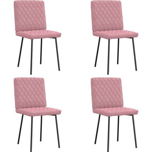 Jedilni stoli 4 kosi roza žamet, (21832374) Slike