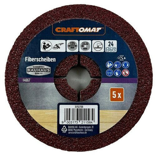 CRAFTOMAT Vlaknasti diski (Premer: 125 mm, Zrnavost: 24, 5 kos) Cene
