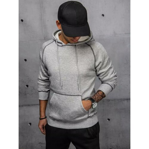 DStreet Men's light gray sweatshirt BX5514 Slike