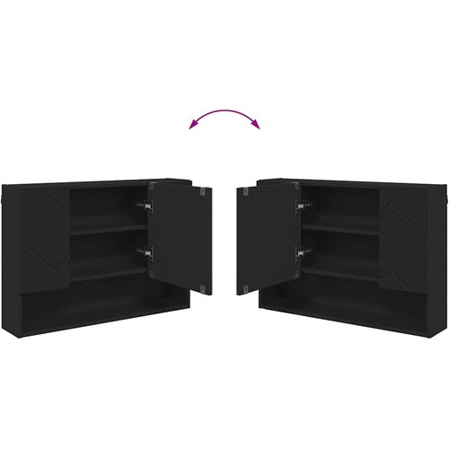  Set namje&amp;scaron;taja za kupaonicu 2 kom. Crna 76,5 x 35 x 64 cm Slike