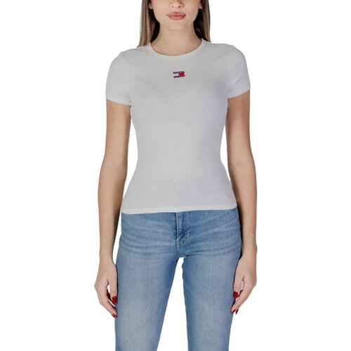 Tommy Hilfiger Majice s kratkimi rokavi TJW BADGE RIB DW0DW20463 Bela Cene