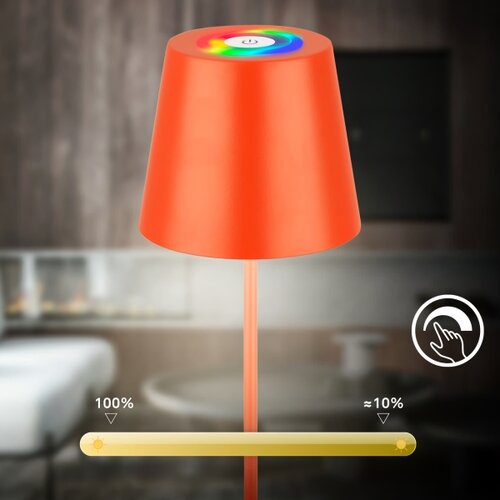 BRILONER 7510012-LED RGB prigu&amp;scaron;iva stona lampa CALIDA 2,5W/5V IP44 1200mAh narandžasta Slike
