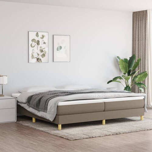  Okvir za krevet s oprugom smeđesivi 200x200 cm od tkanine Cijene