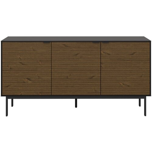 Tvilum Crna niska komoda u dekoru borovine 150x76 cm Soma - Slike