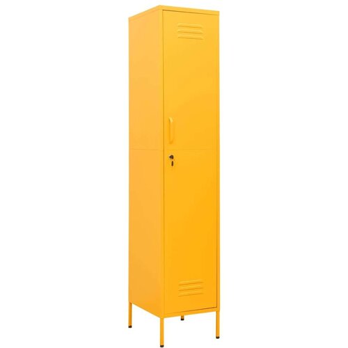 VidaXL Omara s ključavnico gorčično rumena 35x46x180 cm jeklo Slike
