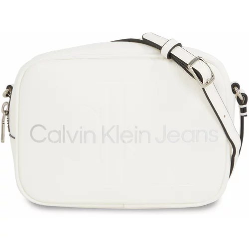 Calvin Klein Jeans Ročna torba Sculpted Camera Bag18 Mono K60K610275 White/Silver Logo 0LI