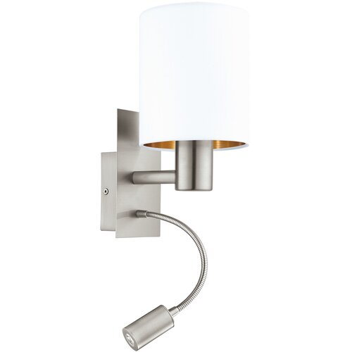 Eglo Pasteri zidna/2, e27, led 3,5w, nikl-mat, bijela-bakar Slike