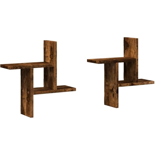 Maison Chic 2 kosi Stenske Police - Viseče police dim. hrast 38x12x38 cm inženirski les, (21793673) Cene