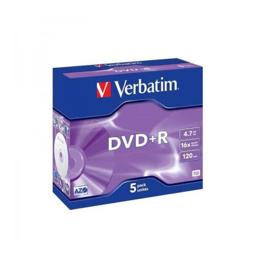 Verbatim DVD+R 4.7GB 16X 43497 Jawel Case Matt Silver 1/5 ( 556+JC/Z ) Cene