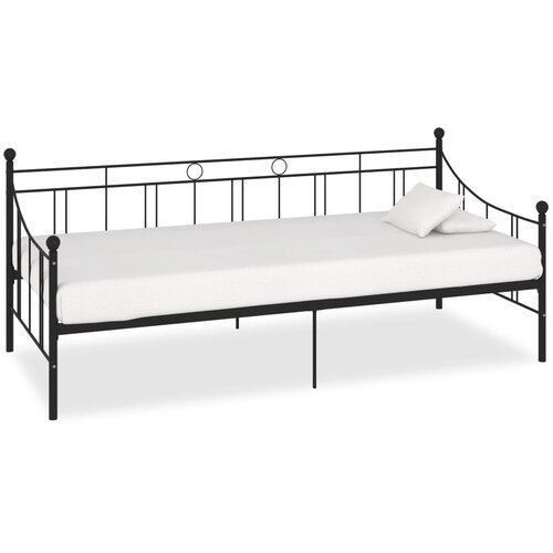 VidaXL posteljni okvir za dnevno posteljo črn kovinski 90x200 cm Slike