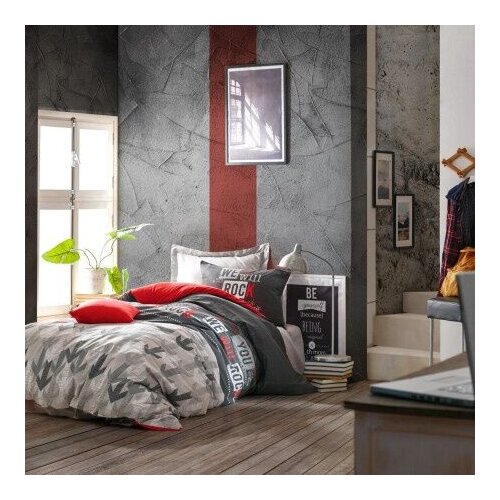 DEKOR DOM Set posteljine Single CB Rock, 140x200cm, Sivi Cene