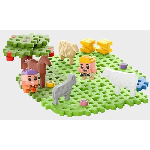 Marioinex Mini Waffle Farmer 110 kom, Tractors and the Glorious Pasture Slike