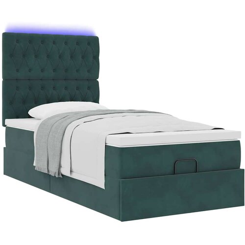 VidaXL okvir kreveta s madracima tamnozeleni 90x190cm bar&amp;scaron;unasti Slike