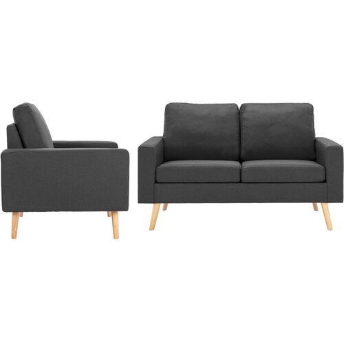  2-dijelni set sofa od tkanine tamnosivi Cene