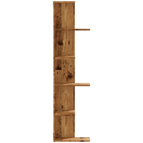  Kutna zidna polica boja drva 36,5x36,5x140 cm konstruirano drvo Slike