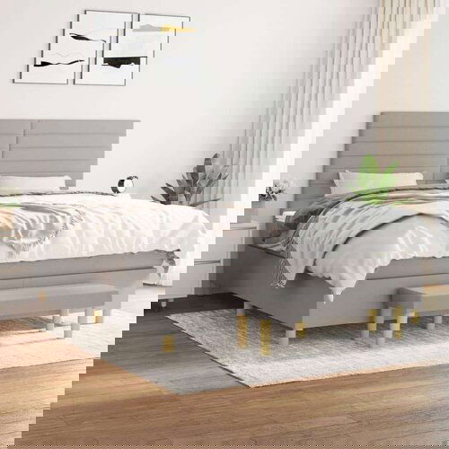  Box spring s madracem svjetlosiva 160x200 cm tkanina Cijene