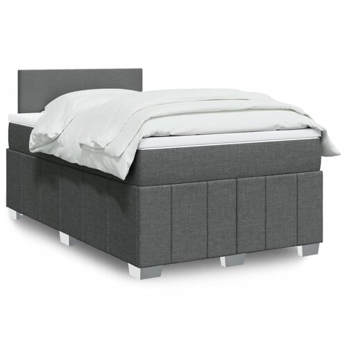 VidaXL Krevet s oprugama i madracem tamnosivi 120 x 200 cm od tkanine Slike