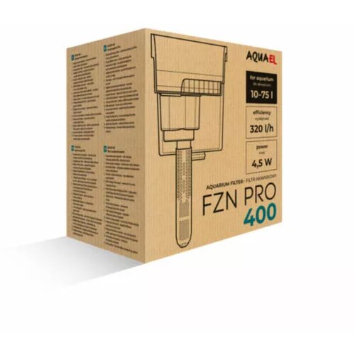 Aquael zunanji filter FZN PRO 400 - 4,5 W / 12,7 x 12,8 x 16 cm Slike