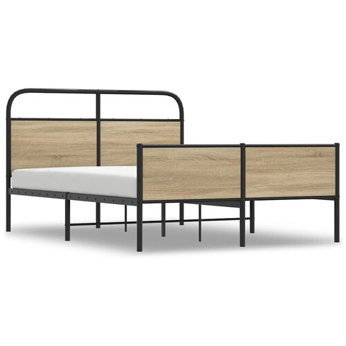Maison Chic Posteljni okvir - Dvoposteljna postelja - Zakonska postelja brez vzmetnice 135x190 cm sonoma hrast inž. les-J10606, (21775052) Cene