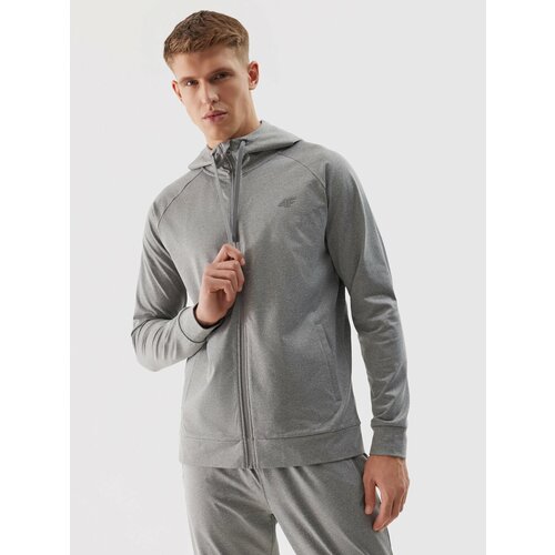 4f Men's Sports Zipped Hooded Sweatshirt - Grey Cene