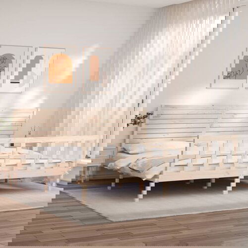 vidaXL Okvir kreveta s uzglavljem 200 x 200 cm od masivnog drva Cijene