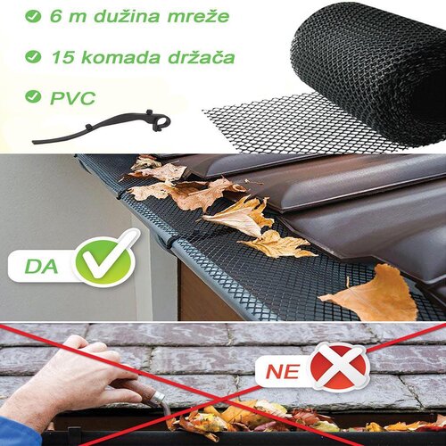 Microcer mreža pvc za oluke 16x600cm Cene