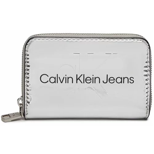 Calvin Klein Jeans Velika ženska denarnica Sculpted Med Zip Around Mono S K60K611863 Srebrna