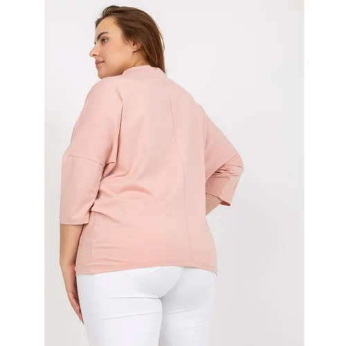 Fashion Hunters Dusty pink everyday plus size cotton blouse