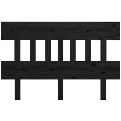  Uzglavlje za krevet crno 143,5 x 3 x 81 cm od masivne borovine Slike