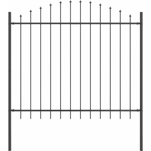  Vrtna Ograda 6 pcs Siva 170 x 190 cm Čelik s prahom premazan Slike