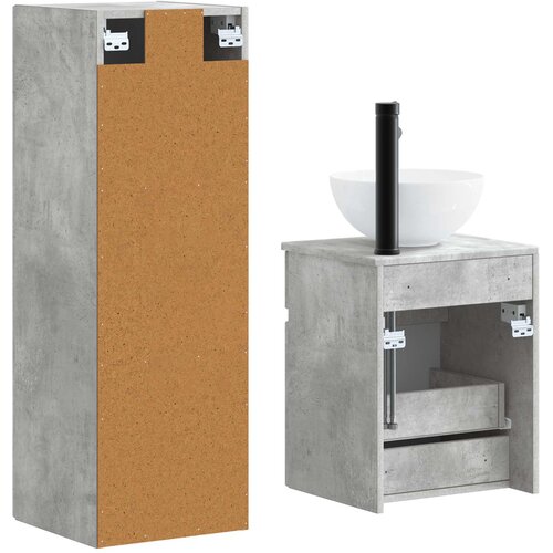  Set namje&amp;scaron;taja za kupaonicu 2 kom. Betonska siva 33 x 34.5 x 100 cm Slike