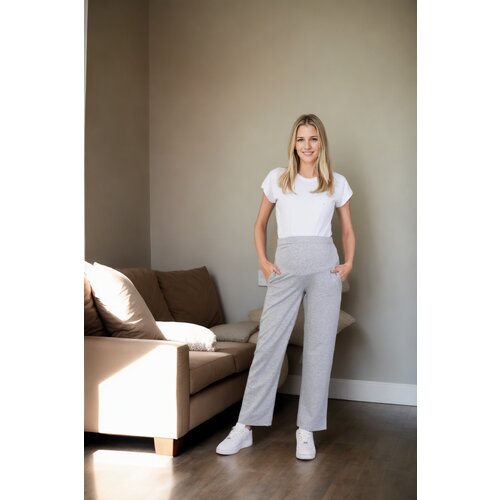 Dewberry 61519 Maternity Sweatpants-GREY Cene