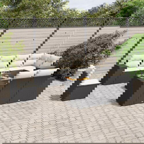 vidaXL 9-dijelni set vrtnih sofa s jastucima crni od poliratana Cijene
