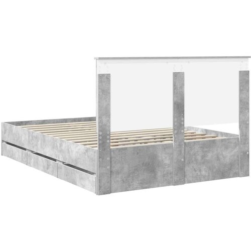  Okvir za krevet s ladicama Betonski sivi 140 x 190 cm Slike