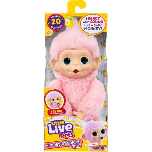 MOOSE ENTERPRISE Little Live Pets: Mini Maki Luna Lemon interaktivna ružičasta majmunica Slike